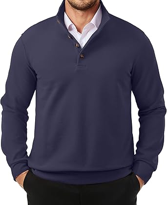 Men's Casual Pullover Sweater Long Sleeve Knitted Fleece Thermal Sweatshirts