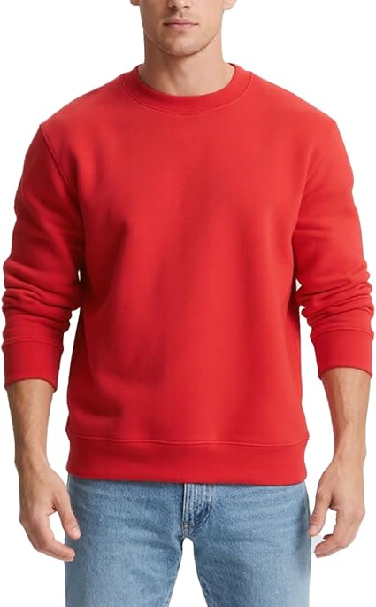 Men's Crewneck Sweatshirt Long Sleeve Fleece Sweatshirts Breathable Lightweight Crew Neck Pullover Sweatshirts