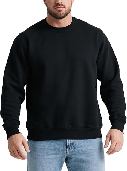 Men's Crewneck Sweatshirt Long Sleeve Fleece Sweatshirts Breathable Lightweight Crew Neck Pullover Sweatshirts