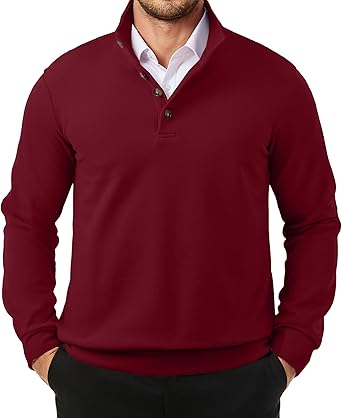 Men's Casual Pullover Sweater Long Sleeve Knitted Fleece Thermal Sweatshirts
